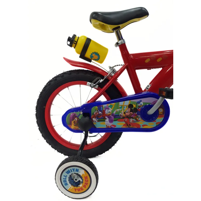 Rower Dziecięcy 14 Myszka Miki Dzwonek Bidon Tarcza Kółka Boczne V-brake