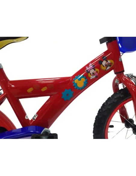 Rower Dziecięcy 14 Myszka Miki Dzwonek Bidon Tarcza Kółka Boczne V-brake