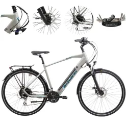 Elektryczny Rower Trekkingowy 28 Męski Hydraulika Cyngle Bagażnik Światła