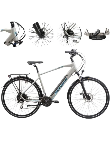 Elektryczny Rower Trekkingowy 28 Męski Hydraulika Cyngle Bagażnik Światła