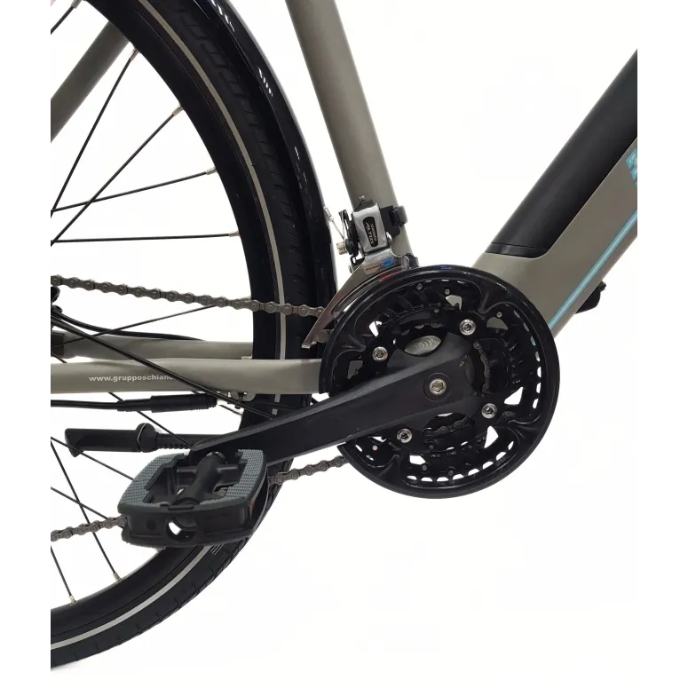 Elektryczny Rower Trekkingowy 28 Męski Hydraulika Cyngle Bagażnik Światła