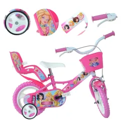 Rower Dziecięcy 12" Stal V-brake Rowerek Dla Dziewczynki Bagażnik Na Lalki