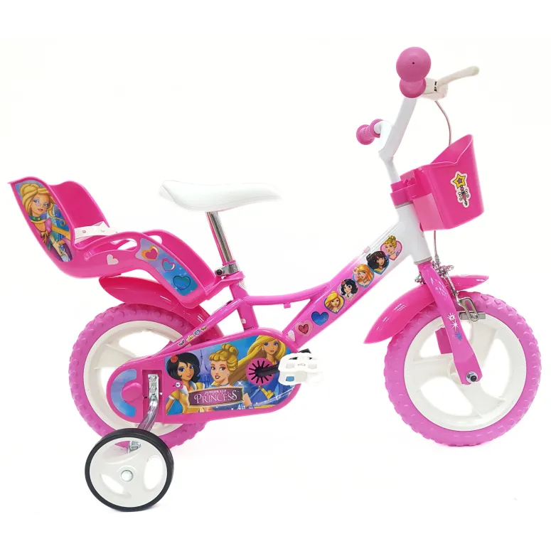 Rower Dziecięcy 12" Stal V-brake Rowerek Dla Dziewczynki Bagażnik Na Lalki