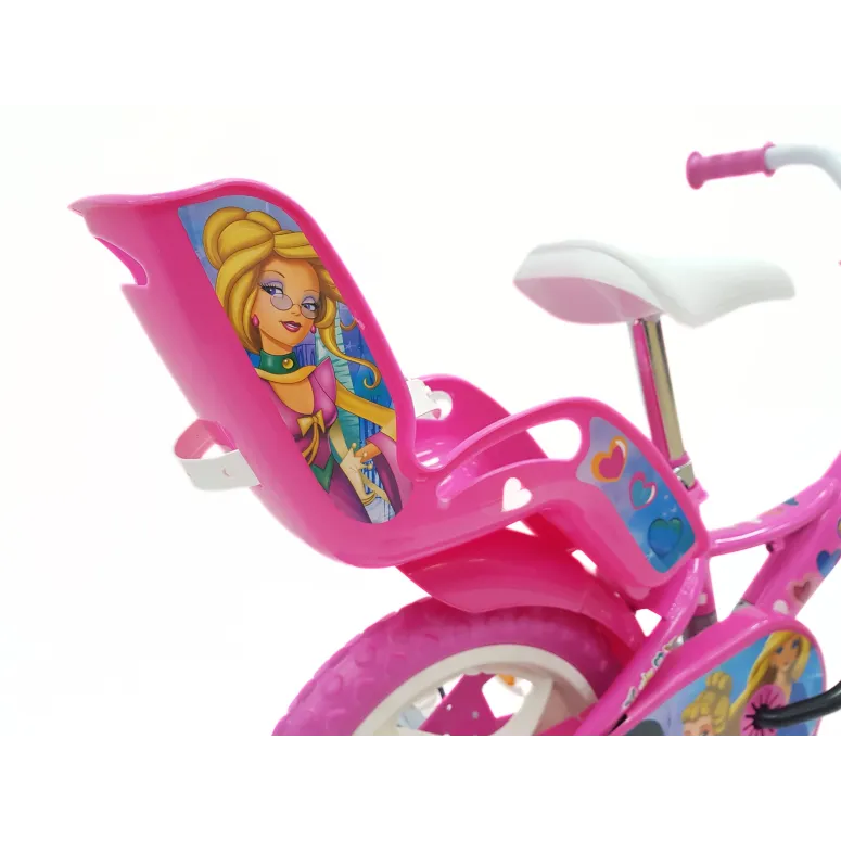 Rower Dziecięcy 12" Stal V-brake Rowerek Dla Dziewczynki Bagażnik Na Lalki