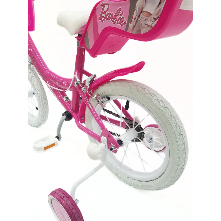 Rower Dziecięcy 14 Dziewczęcy Stalowy Bagażnik Koszyk Kółka Boczne Dzwonek