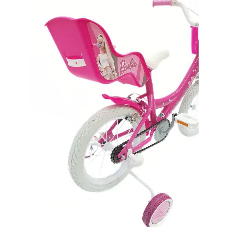 Rower Dziecięcy 14 Dziewczęcy Stalowy Bagażnik Koszyk Kółka Boczne Dzwonek