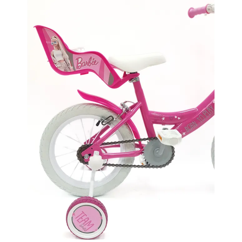 Rower Dziecięcy 14 Dziewczęcy Stalowy Bagażnik Koszyk Kółka Boczne Dzwonek