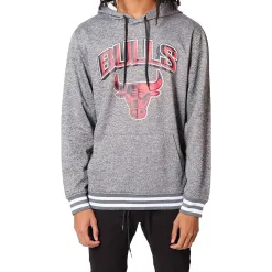 Bluza Męska Z Kapturem Ultra Game NBA Chicago Bulls r. S Szara Ciepły Polar