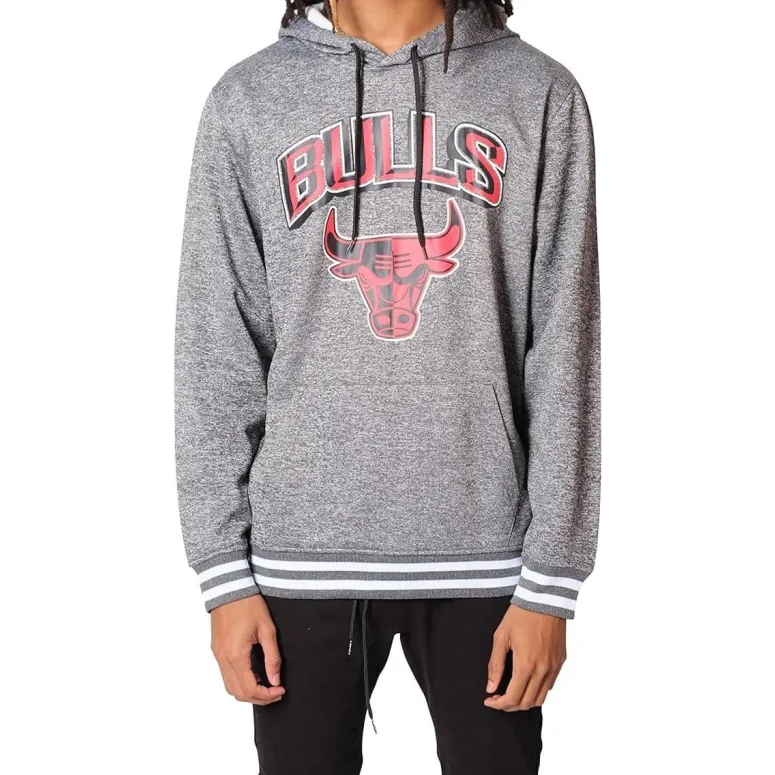 Bluza Męska Z Kapturem Ultra Game NBA Chicago Bulls r. S Szara Ciepły Polar