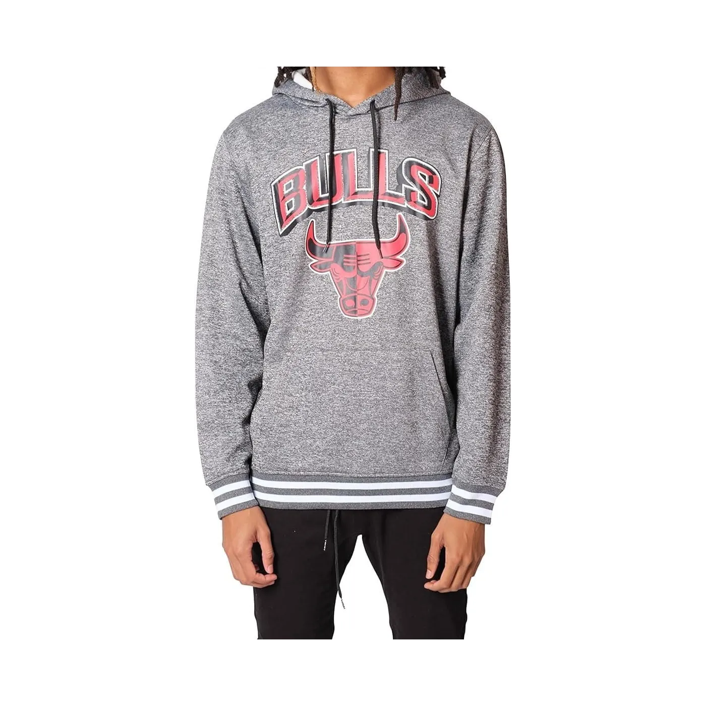 Bluza Męska Z Kapturem Ultra Game NBA Chicago Bulls r. S Szara Ciepły Polar