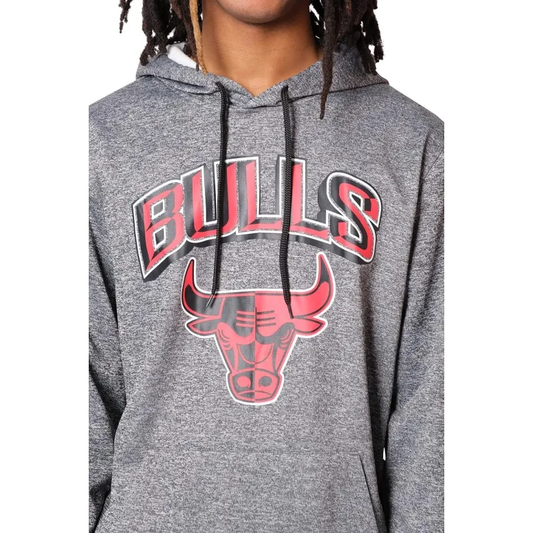 Bluza Męska Z Kapturem Ultra Game NBA Chicago Bulls r. S Szara Ciepły Polar