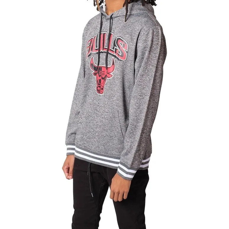 Bluza Męska Z Kapturem Ultra Game NBA Chicago Bulls r. S Szara Ciepły Polar