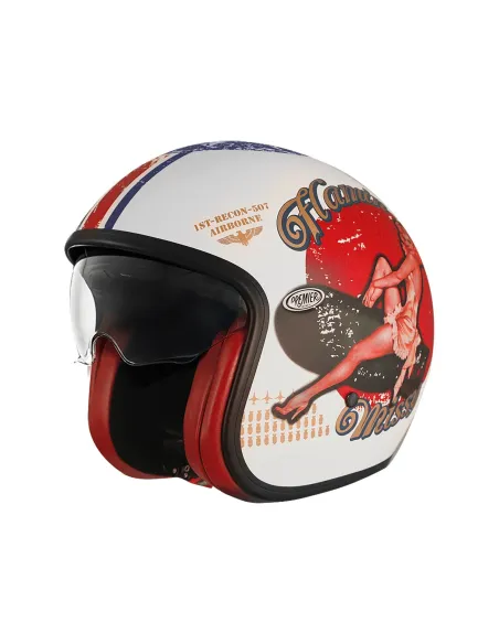 Kask Motocyklowy Otwarty Premier Vintage Pin Up 8 Z Wizjerem L 58cm