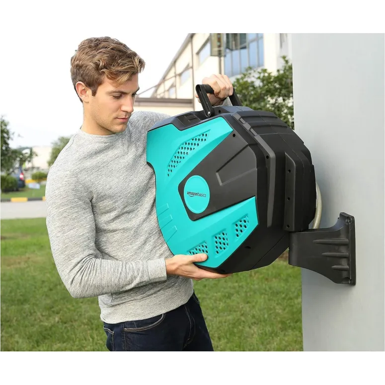 Wąż Ogrodowy Pojedynczy Ścienny Amazon Basics JC019 35m Automatyczny Bęben