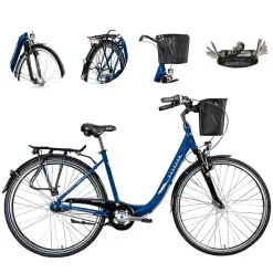 Rower Miejski Damski 28 Nexus 7 Aluminiowy Kontra Oświetlenie Bagaż Dzwonek