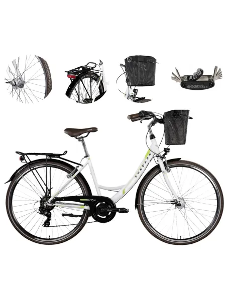 Rower Miejski Damski 28 Koszyk Oświetlenie Błotniki Dzwonek Stopka Damka