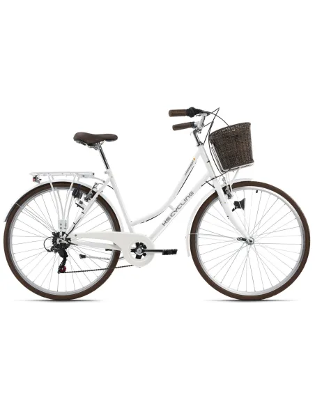 Damski Rower Miejski 26 Retro Kosz 6 bieg Światła
