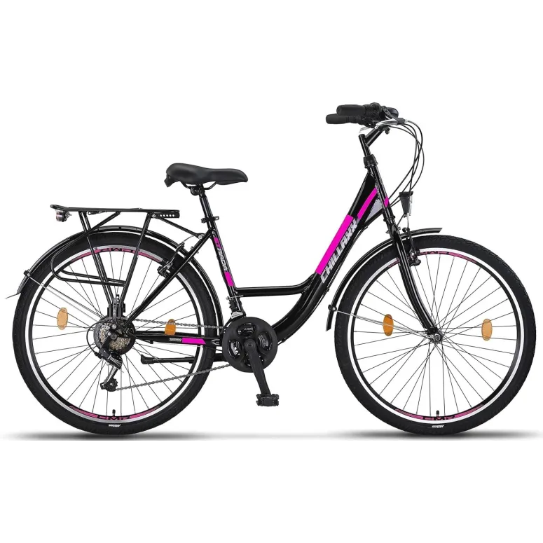 Rower Miejski 26 Stal 21 biegów Światła Bagażnik Stopka Dzwonek Uniseks