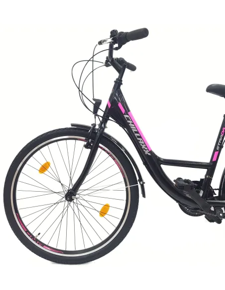 Rower Miejski 26 Stal 21 biegów Światła Bagażnik Stopka Dzwonek Uniseks