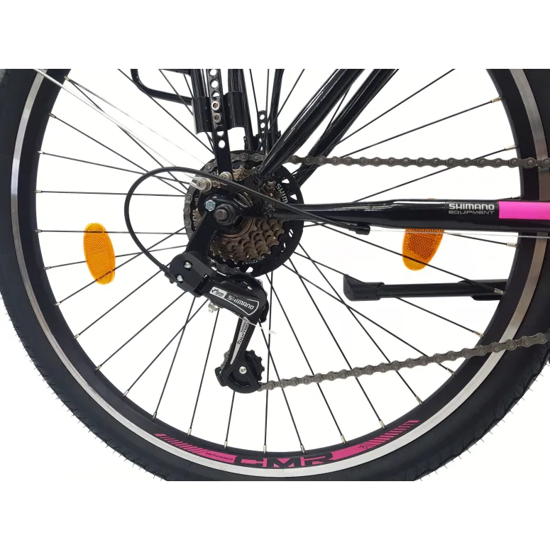 Rower Miejski 26 Stal 21 biegów Światła Bagażnik Stopka Dzwonek Uniseks