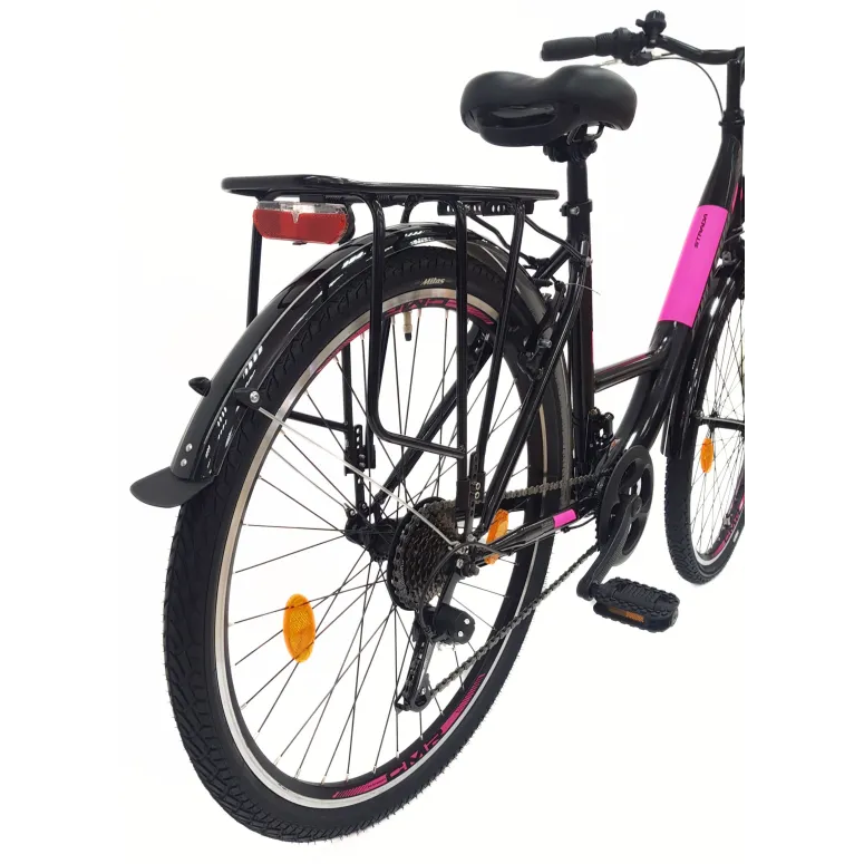 Rower Miejski 26 Stal 21 biegów Światła Bagażnik Stopka Dzwonek Uniseks
