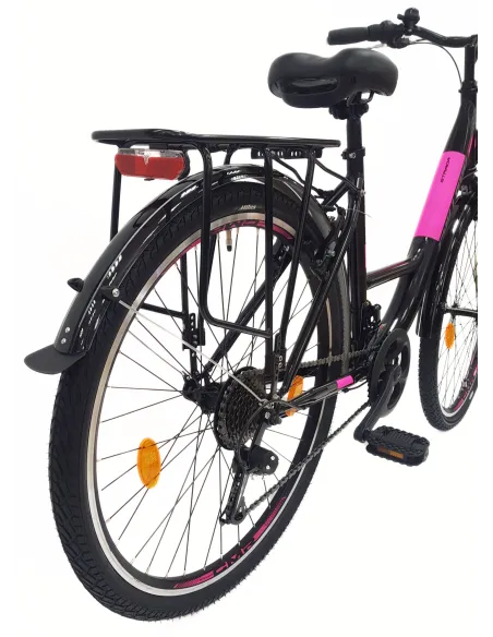 Rower Miejski 26 Stal 21 biegów Światła Bagażnik Stopka Dzwonek Uniseks
