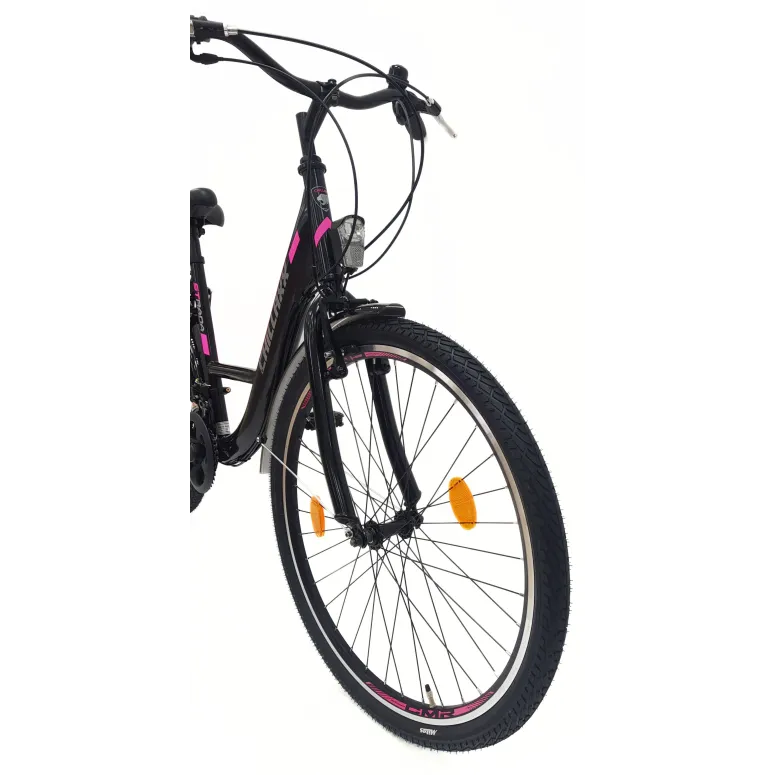 Rower Miejski 26 Stal 21 biegów Światła Bagażnik Stopka Dzwonek Uniseks