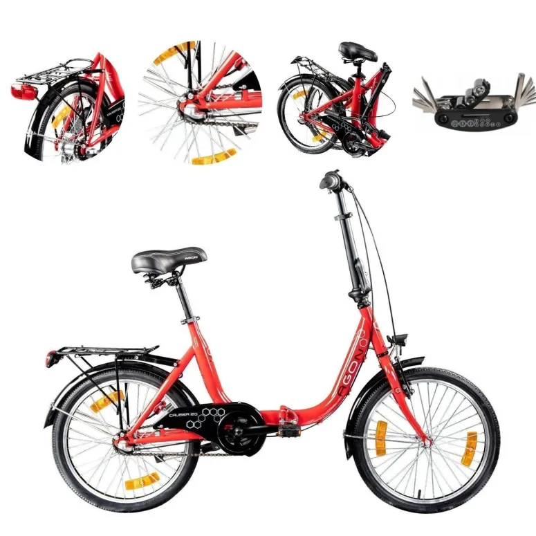 Rower Składany Miejski 20 Nexus 3 Bagażnik Składak Światła Dzwonek Stopka