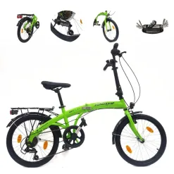 Rower Składany 20 Miejski Damski Męski Składak Dzwonek Oświetlenie Bagażnik