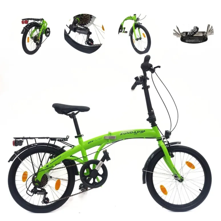 Rower Składany 20 Miejski Damski Męski Składak Dzwonek Oświetlenie Bagażnik