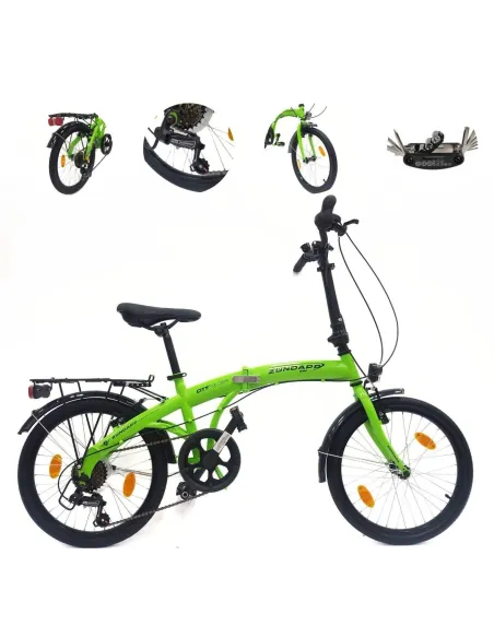 Rower Składany 20 Miejski Damski Męski Składak Dzwonek Oświetlenie Bagażnik