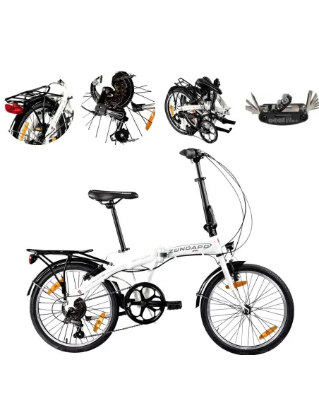 Rower Składany 20 Damski Męski Miejski Dzwonek Bagażnik Światła Odblaski