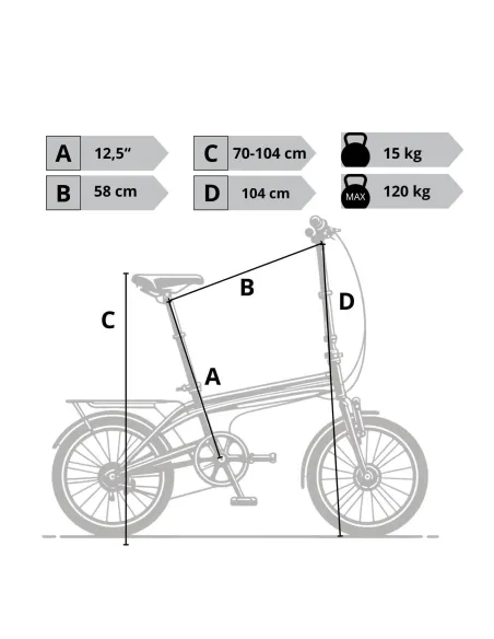 Rower Składany 20 Miejski Damski Męski Składak Bagażnik Dzwonek Oświetlenie