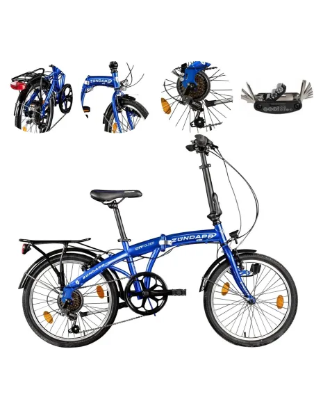 Rower Składany 20 Damski Męski Miejski Dzwonek Bagażnik Odblaski Światła