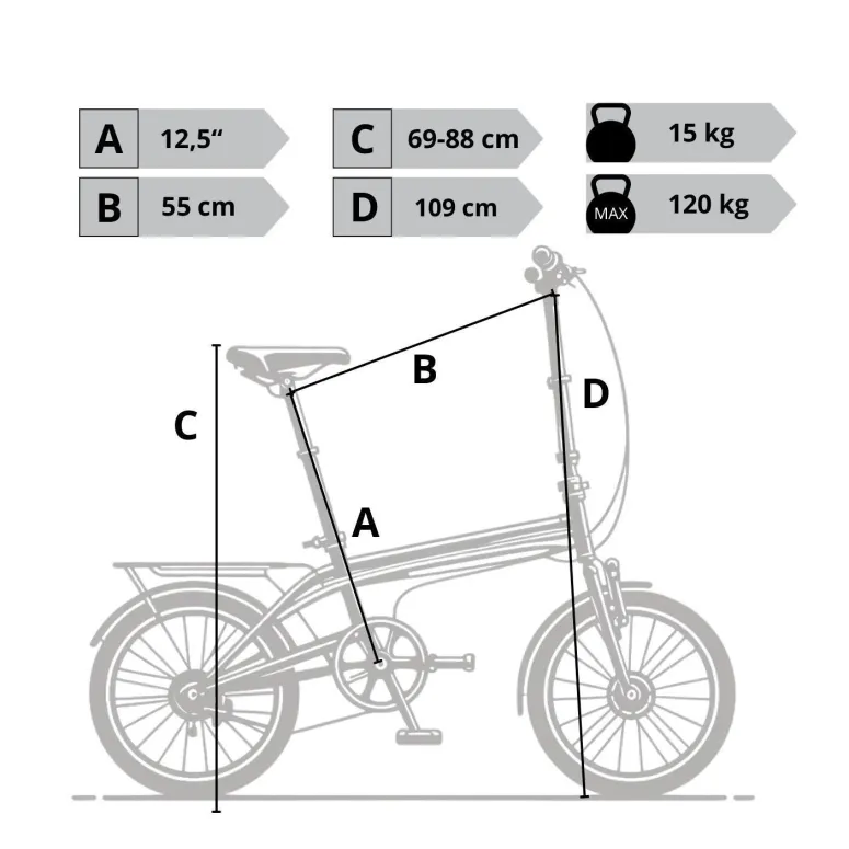 Rower Składany 20 Damski Męski Miejski Dzwonek Bagażnik Odblaski Światła
