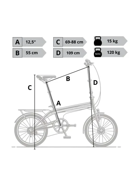 Rower Składany 20 Damski Męski Miejski Dzwonek Bagażnik Odblaski Światła