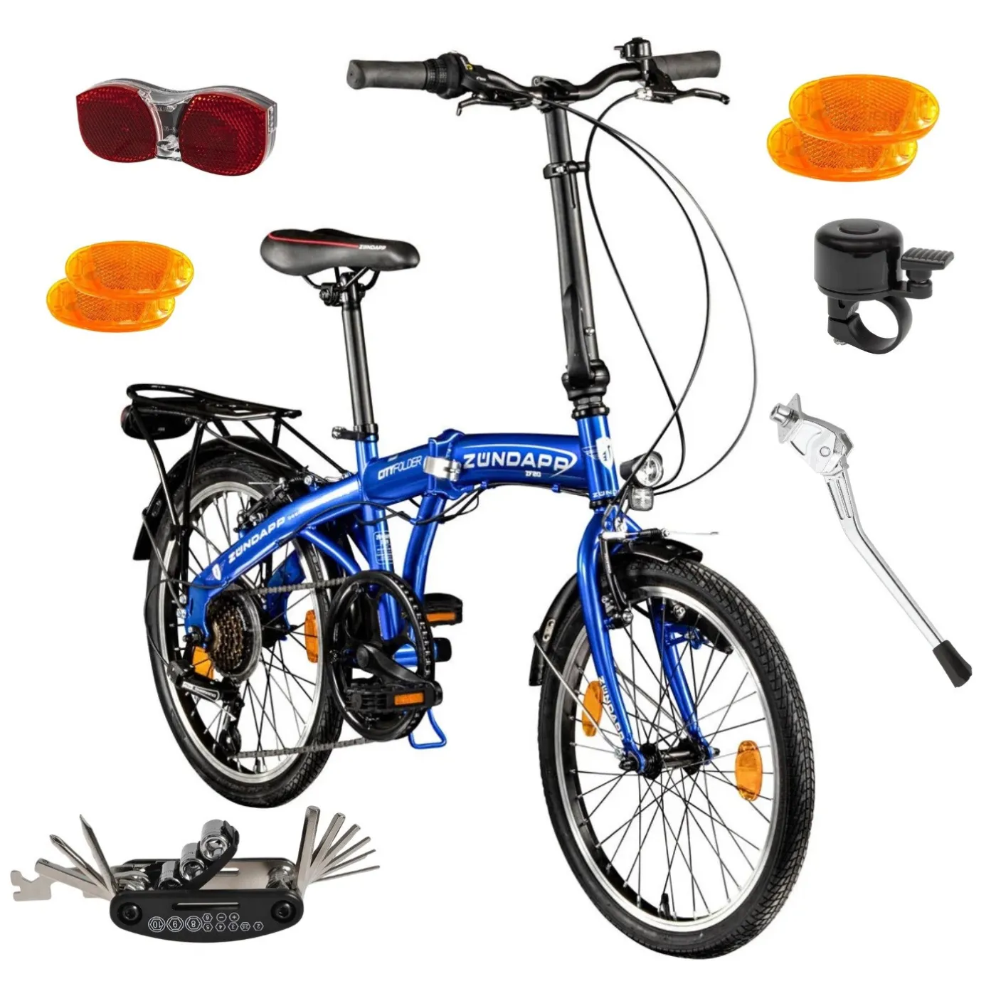 Rower Damski Męski Składany 20" Składak Lekki Shimano Bagażnik Światła