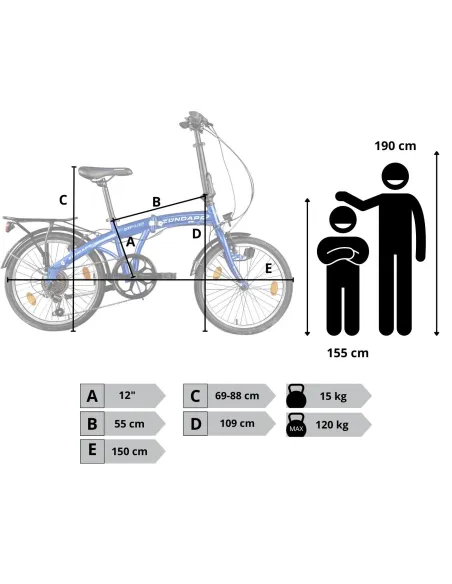 Rower Damski Męski Składany 20" Składak Lekki Shimano Bagażnik Światła