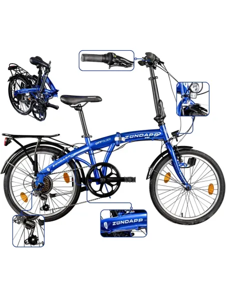 Rower Damski Męski Składany 20" Składak Lekki Shimano Bagażnik Światła