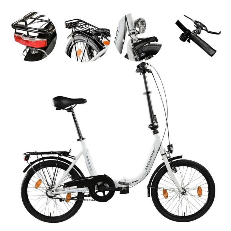 Rower Składany Miejski 20" V-brake Torpedo Nexus Bagażnik Światła Dzwonek