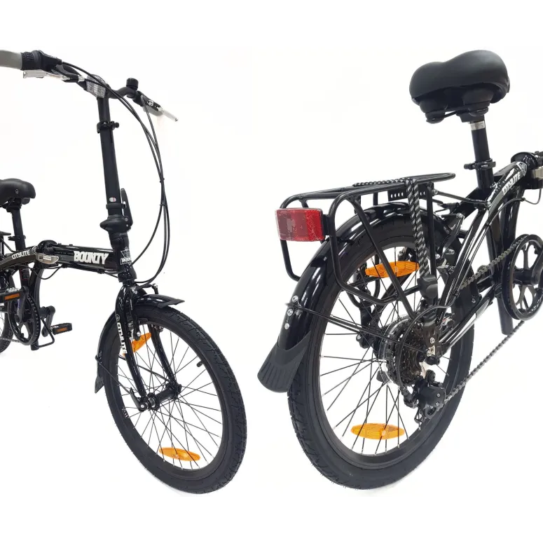 Rower Składany Miejski 20" Alu Składak 6-biegów V-brake Błotniki Dzwonek