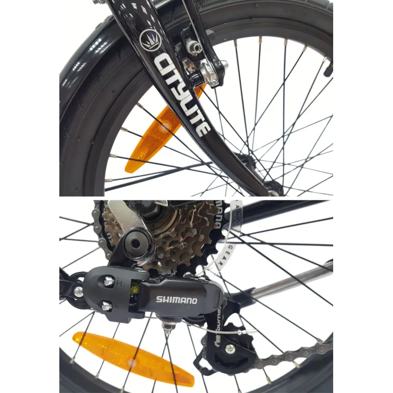 Rower Składany Miejski 20" Alu Składak 6-biegów V-brake Błotniki Dzwonek