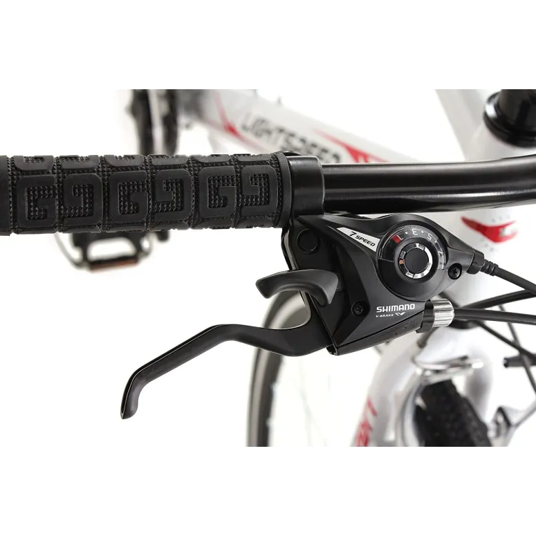 Szosowy Rower 28 Aluminium Kolarzówka V-brake Dzwonek Lekki Biały Szosówka