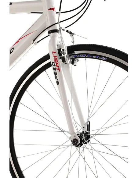 Szosowy Rower 28 Aluminium Kolarzówka V-brake Dzwonek Lekki Biały Szosówka
