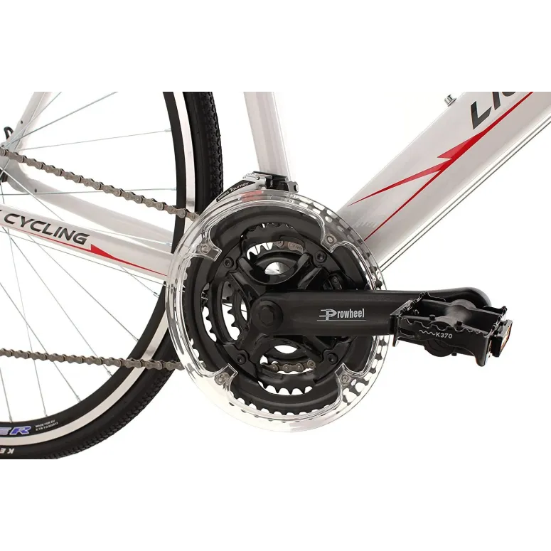 Szosowy Rower 28 Aluminium Kolarzówka V-brake Dzwonek Lekki Biały Szosówka