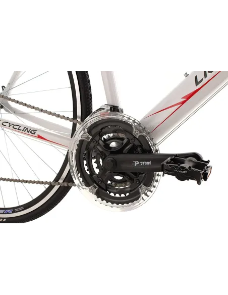 Szosowy Rower 28 Aluminium Kolarzówka V-brake Dzwonek Lekki Biały Szosówka