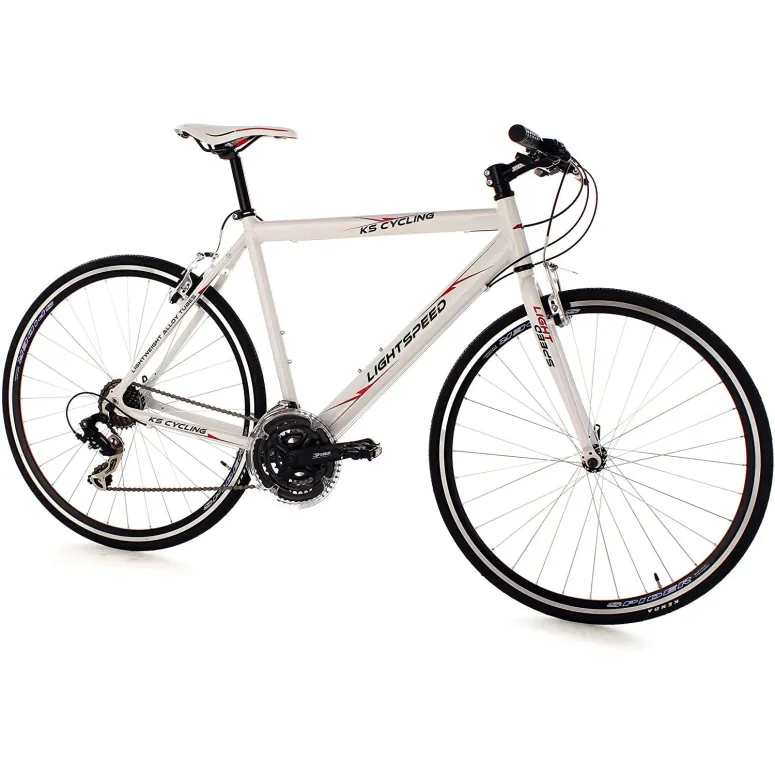 Szosowy Rower 28 Aluminium Kolarzówka V-brake Dzwonek Lekki Biały Szosówka