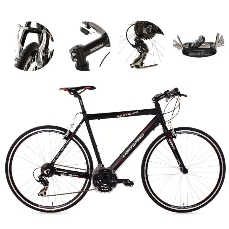 Męski Rower Szosowy 28 Aluminiowy Kolarzówka Hamulce V Brake Cyngle Lekki