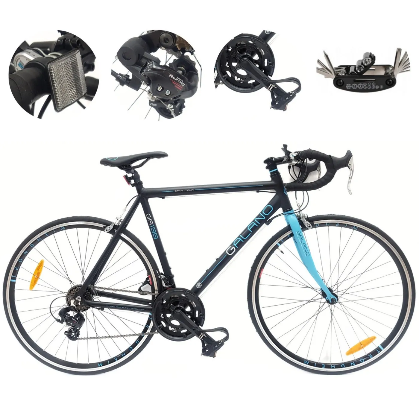 Rower Szosowy 28" Rama Aluminium Męski Dual Pivot Dźwignie Lekki Odblaski