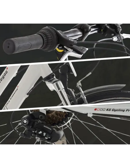 Trekkingowy Rower Damski 28 Turystyczny Oświetlenie Paski Odblaskowe Vbrake